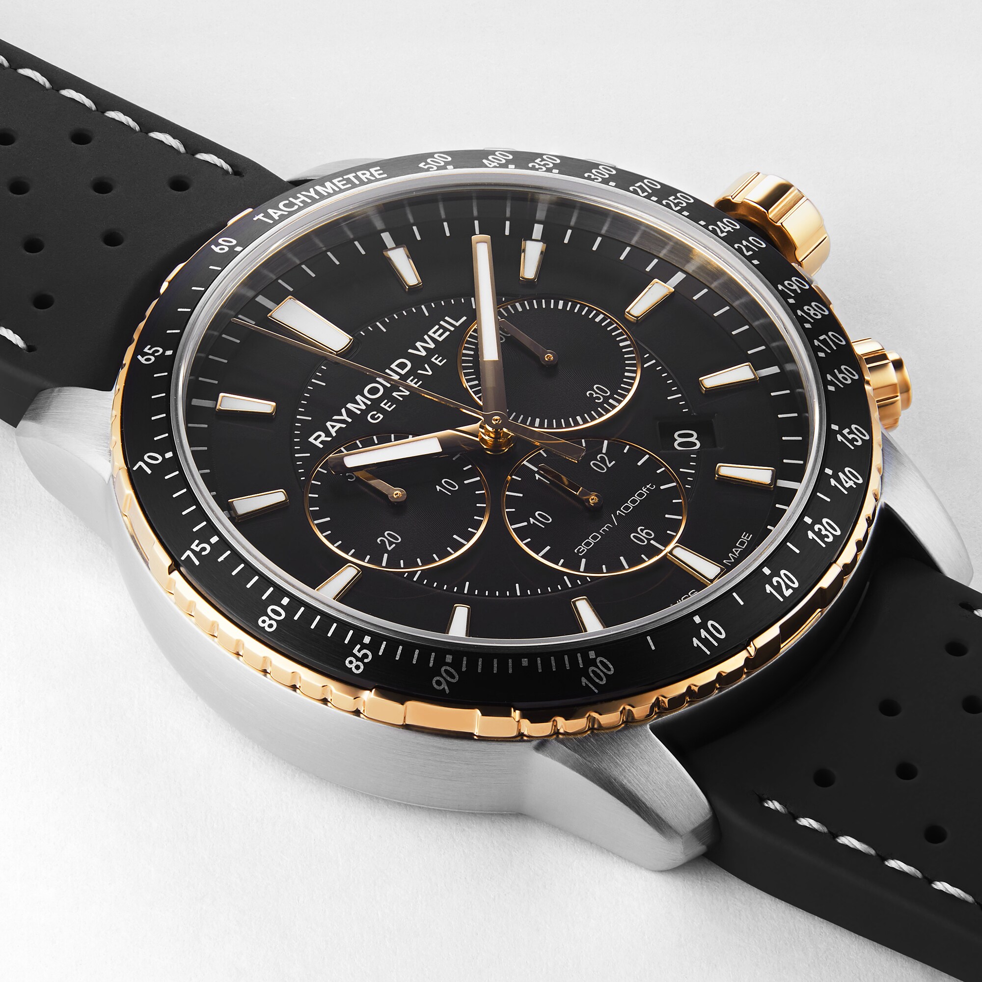 Raymond weil tango steel and rubber chronograph men's watch sale