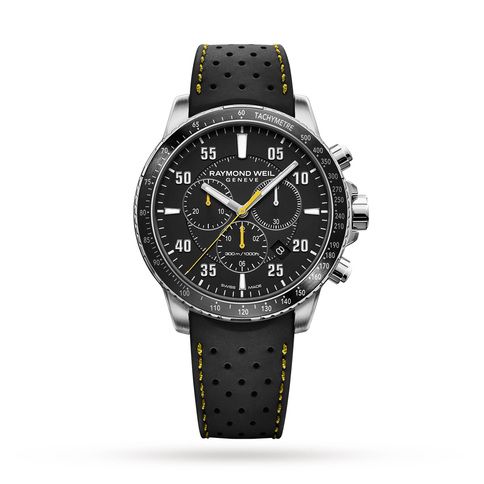 Tango Mens Black Rubber Strap Chronograph Watch 43mm