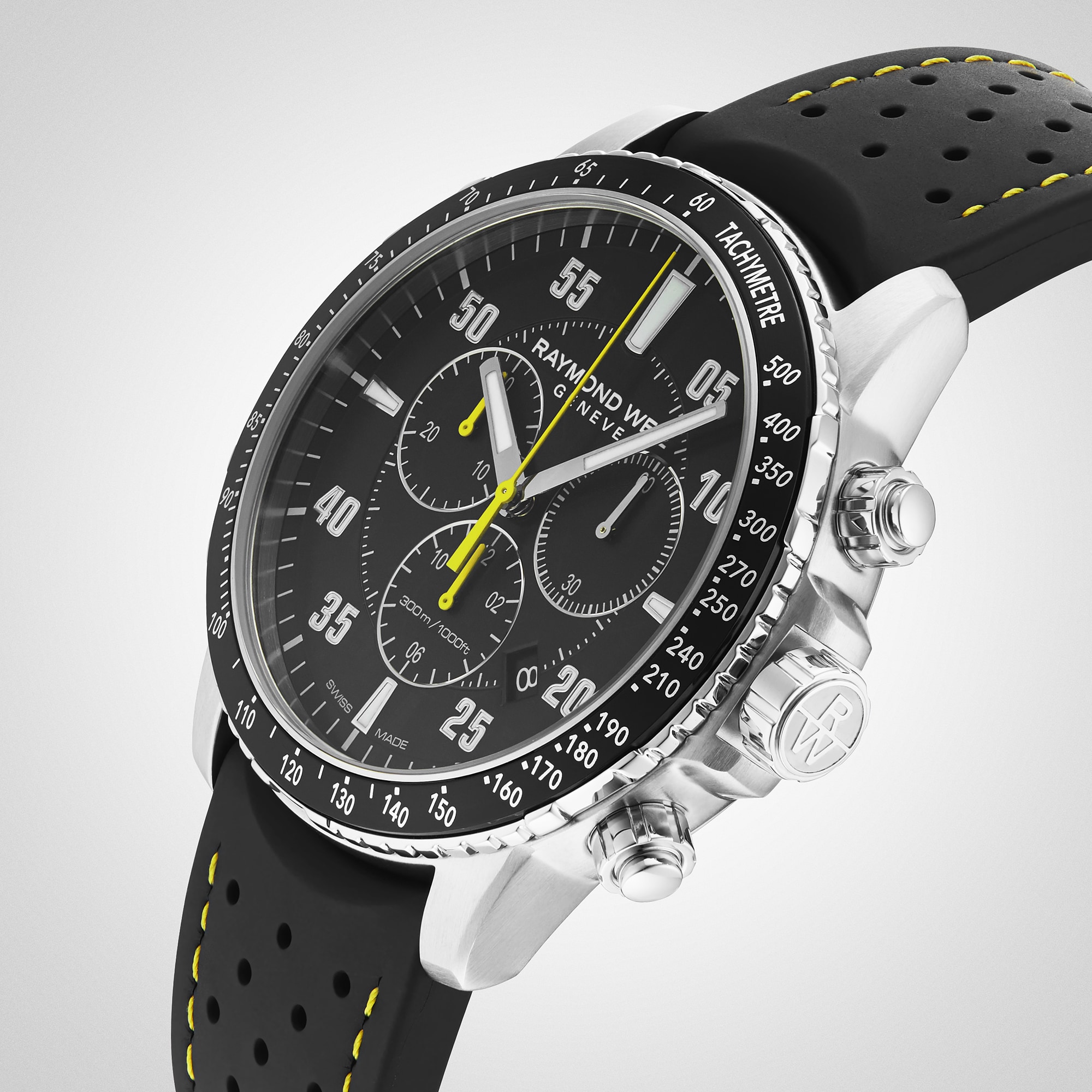 Rubber strap chronograph on sale watch