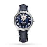 Raymond Weil Maestro Mens Open Aperture Blue Leather Watch 40mm