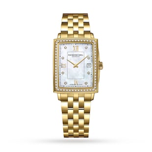 Raymond Weil Toccata Ladies Rectangular 68 Diamonds Gold Watch 22.6mm