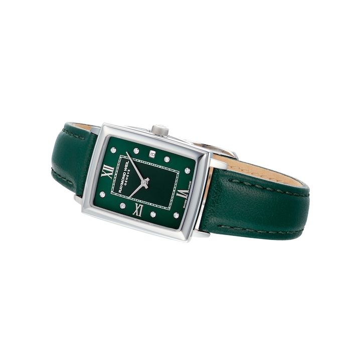 Raymond Weil Toccata Green Dial - Ladies Rectangular Watch 22.6mm