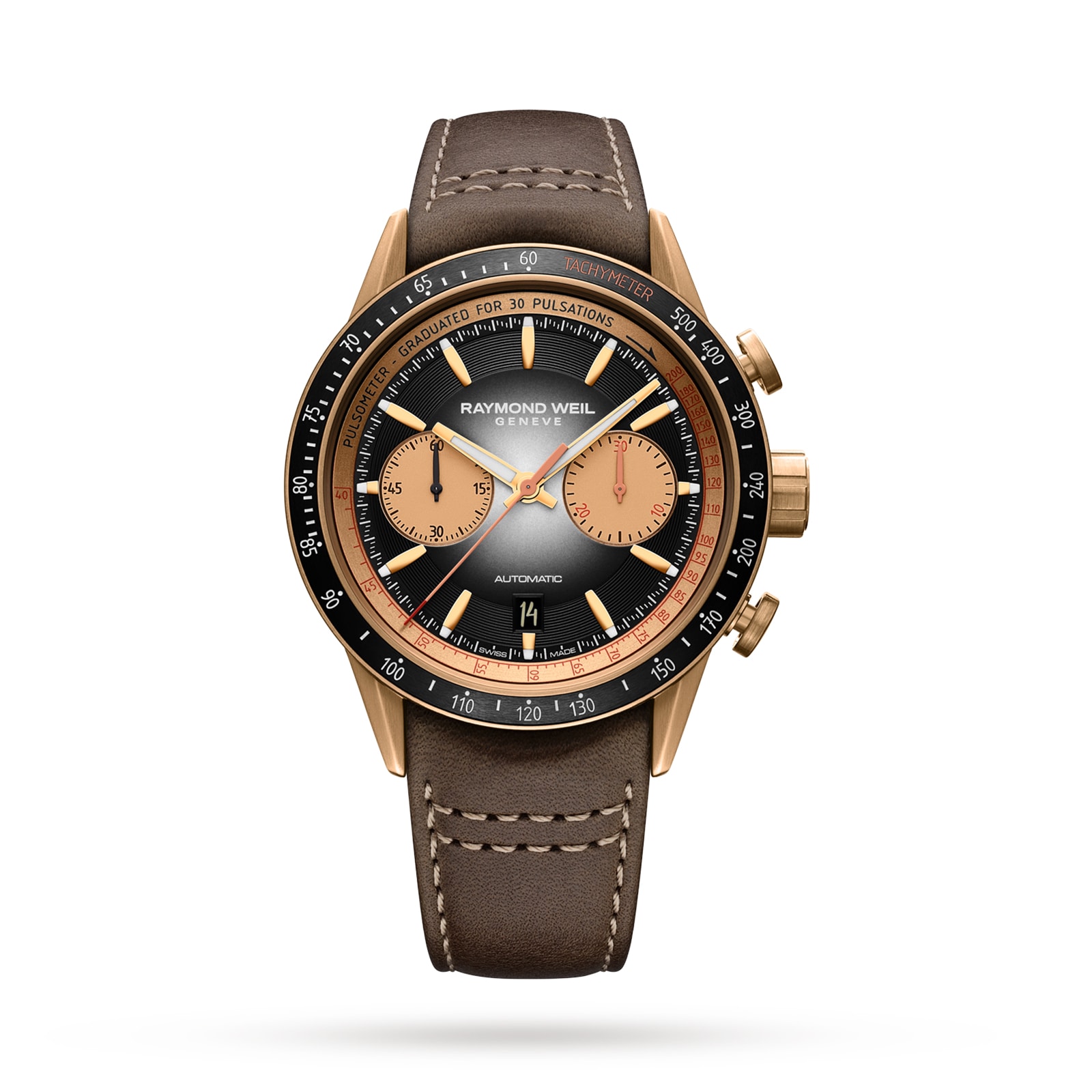 Freelancer Bronze Chronograph Leather Watch 43.5mm