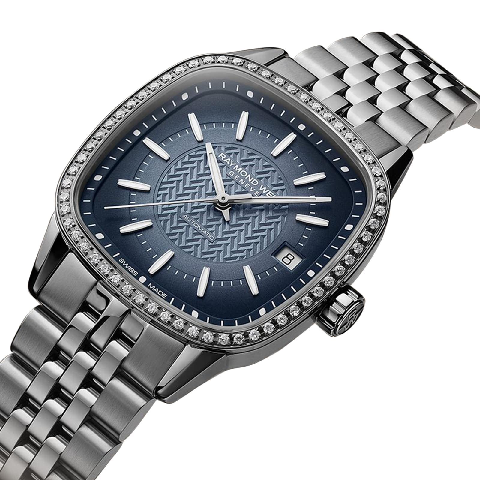 Raymond Weil Freelancer Automatic 34.5mm x 34.5mm Ladies Watch Lab Grown Diamonds Blue