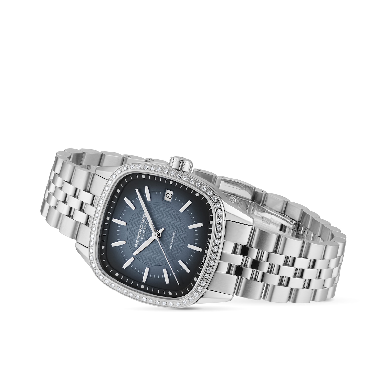 Raymond Weil Freelancer Automatic 34.5mm x 34.5mm Ladies Watch Lab Grown Diamonds Blue