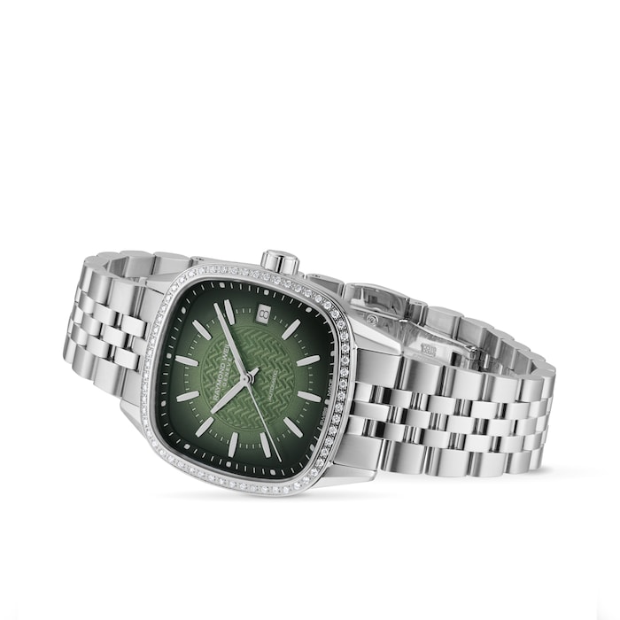 Raymond Weil Freelancer Automatic 34.5mm x 34.5mm Ladies Watch Lab Grown Diamonds Green