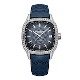 Raymond Weil Freelancer Ladies Automatic Blue Dial 60 Laboratory Grown Diamonds Leather Strap Watch 34.5 x 34.5 mm