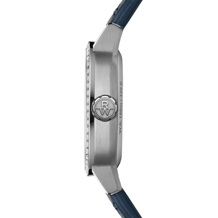 Raymond Weil Freelancer Ladies Automatic Blue Dial 60 Laboratory Grown Diamonds Leather Strap Watch 34.5 x 34.5 mm