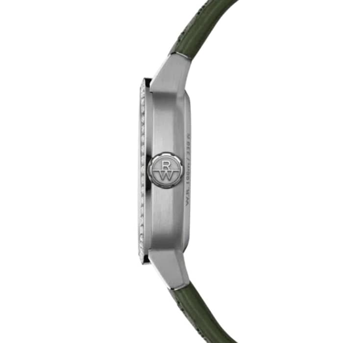 Raymond Weil Freelancer Ladies Automatic Green Dial 60 Laboratory Grown Diamonds Leather Strap Watch 34.5 x 34.5 mm