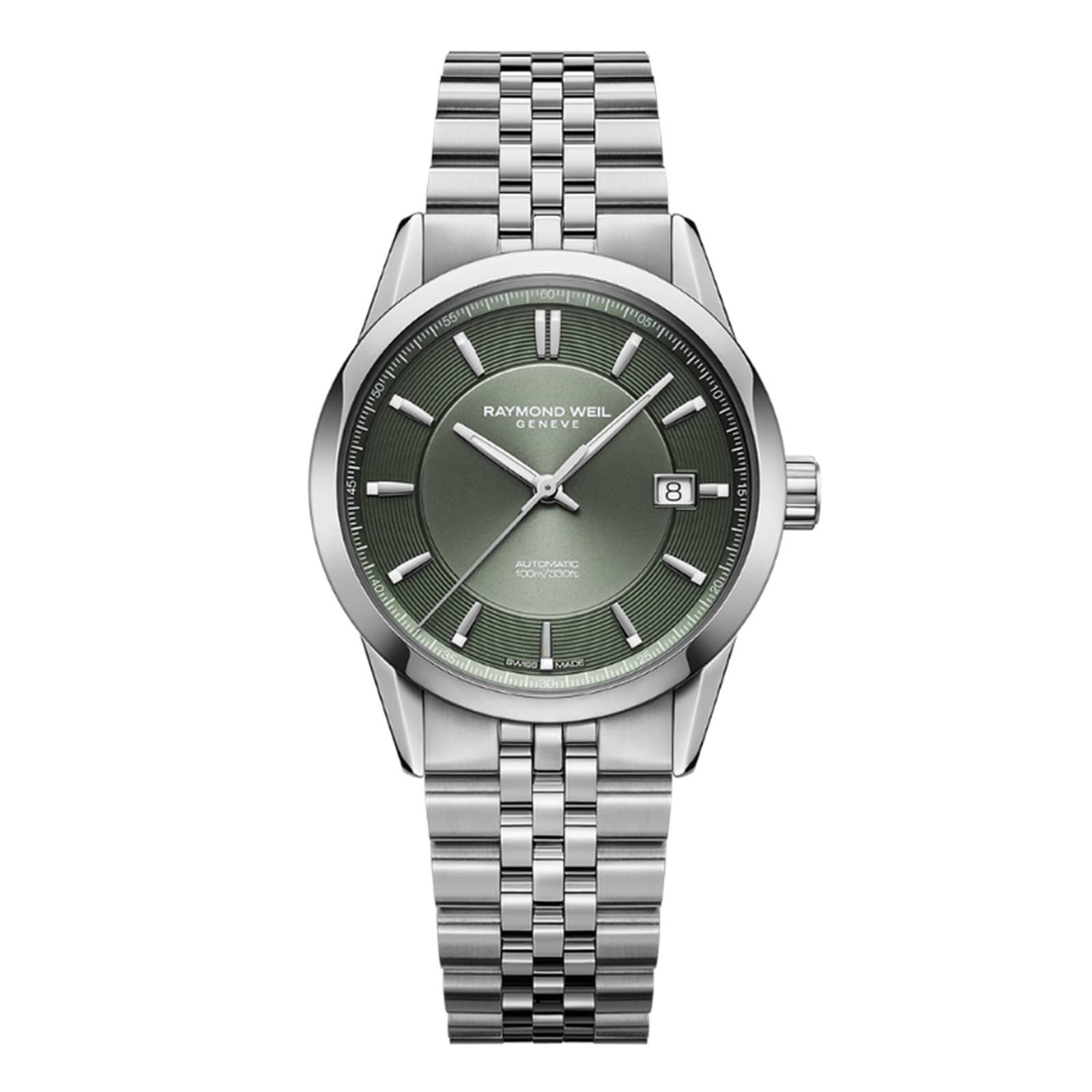 Raymond Weil Freelancer Automatic Green Dial Stainless Steel Bracelet Watch 38mm