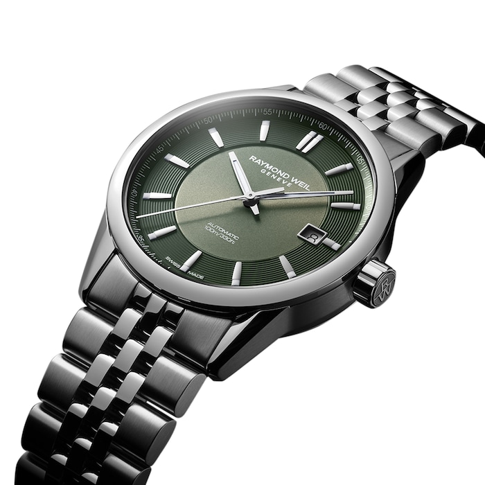 Raymond Weil Freelancer Automatic Green Dial Stainless Steel Bracelet Watch 38mm