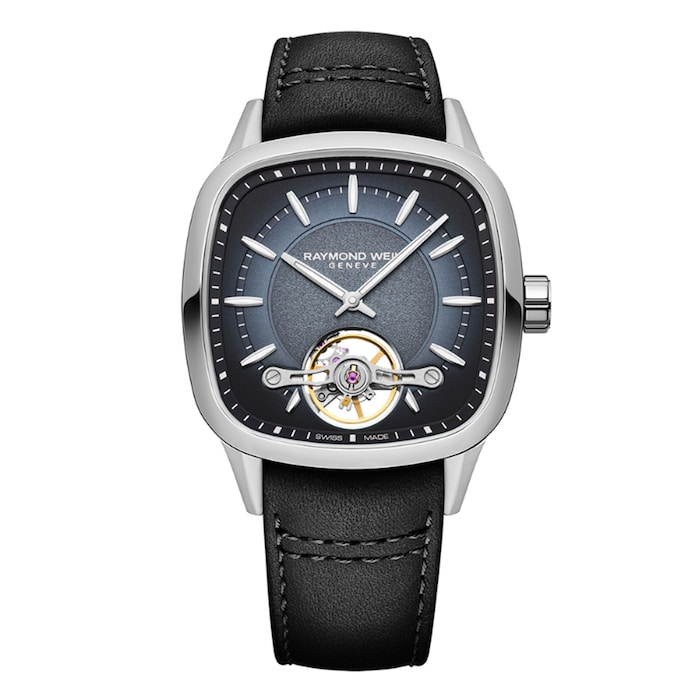 Raymond Weil Freelancer Calibre RW1212 Mens Automatic Black Leather Strap Watch 40 x 40 mm