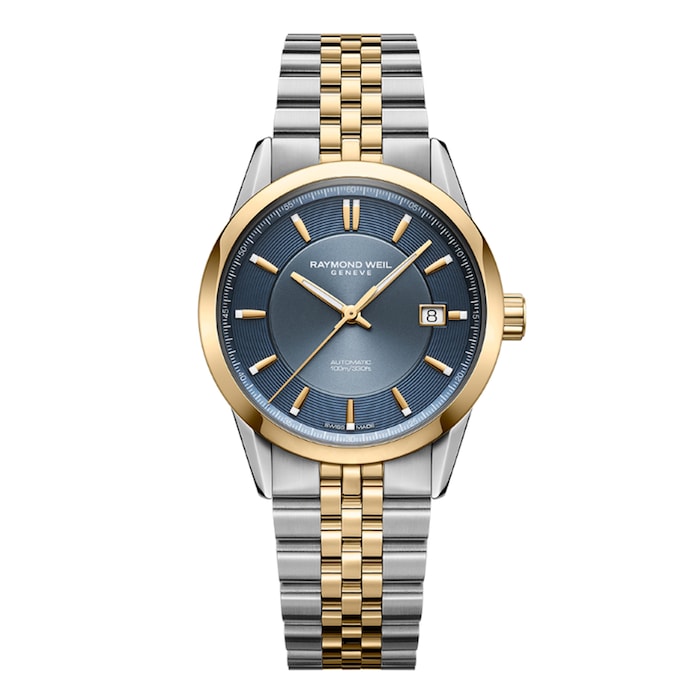 Raymond Weil Freelancer Automatic Blue Dial Stainless Steel Two-tone Bracelet Watch 38 mm