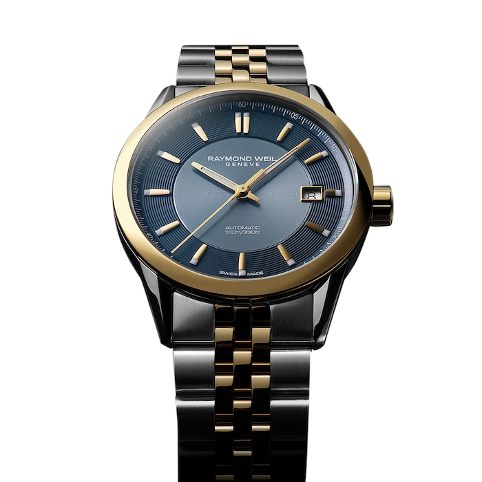 Raymond Weil Freelancer Automatic Blue Dial Stainless Steel Two-tone Bracelet Watch 38 mm