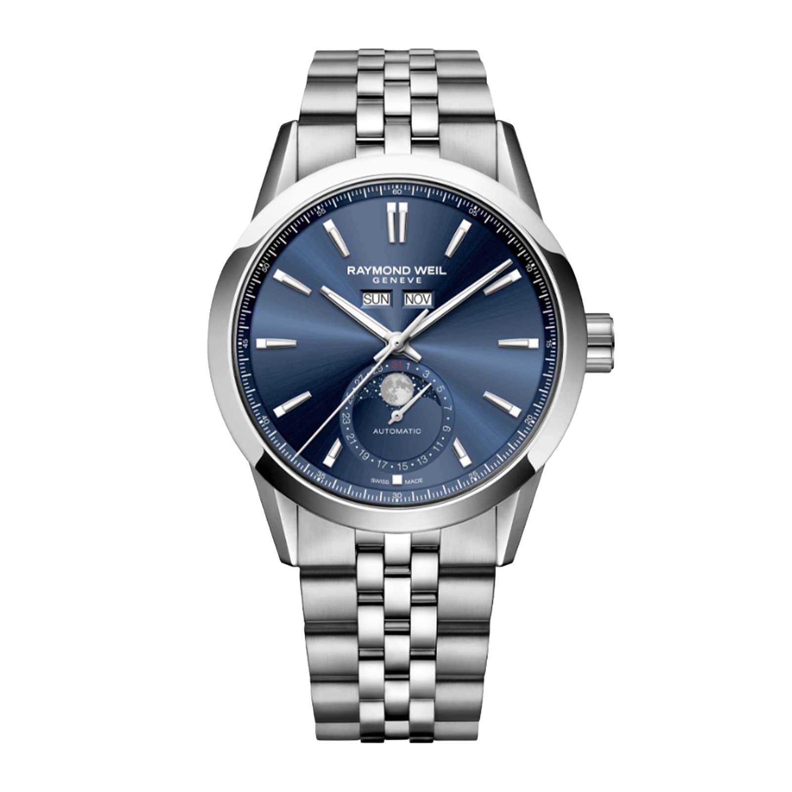 Raymond Weil Freelancer Complete Calendar 40mm Mens Watch Blue Raymond Weil Freelancer Complete Calendar 40mm Mens Watch Blue