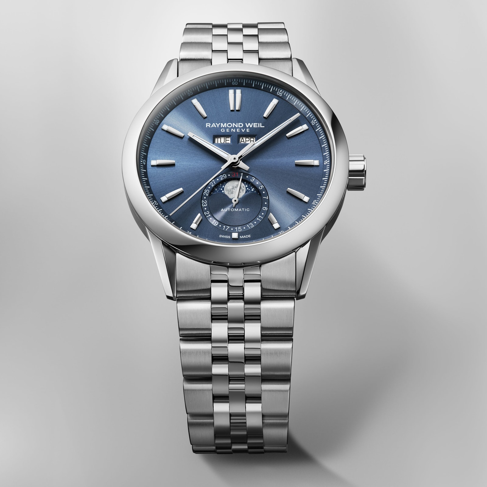 Raymond Weil Freelancer Complete Calendar 40mm Mens Watch Blue Raymond Weil Freelancer Complete Calendar 40mm Mens Watch Blue