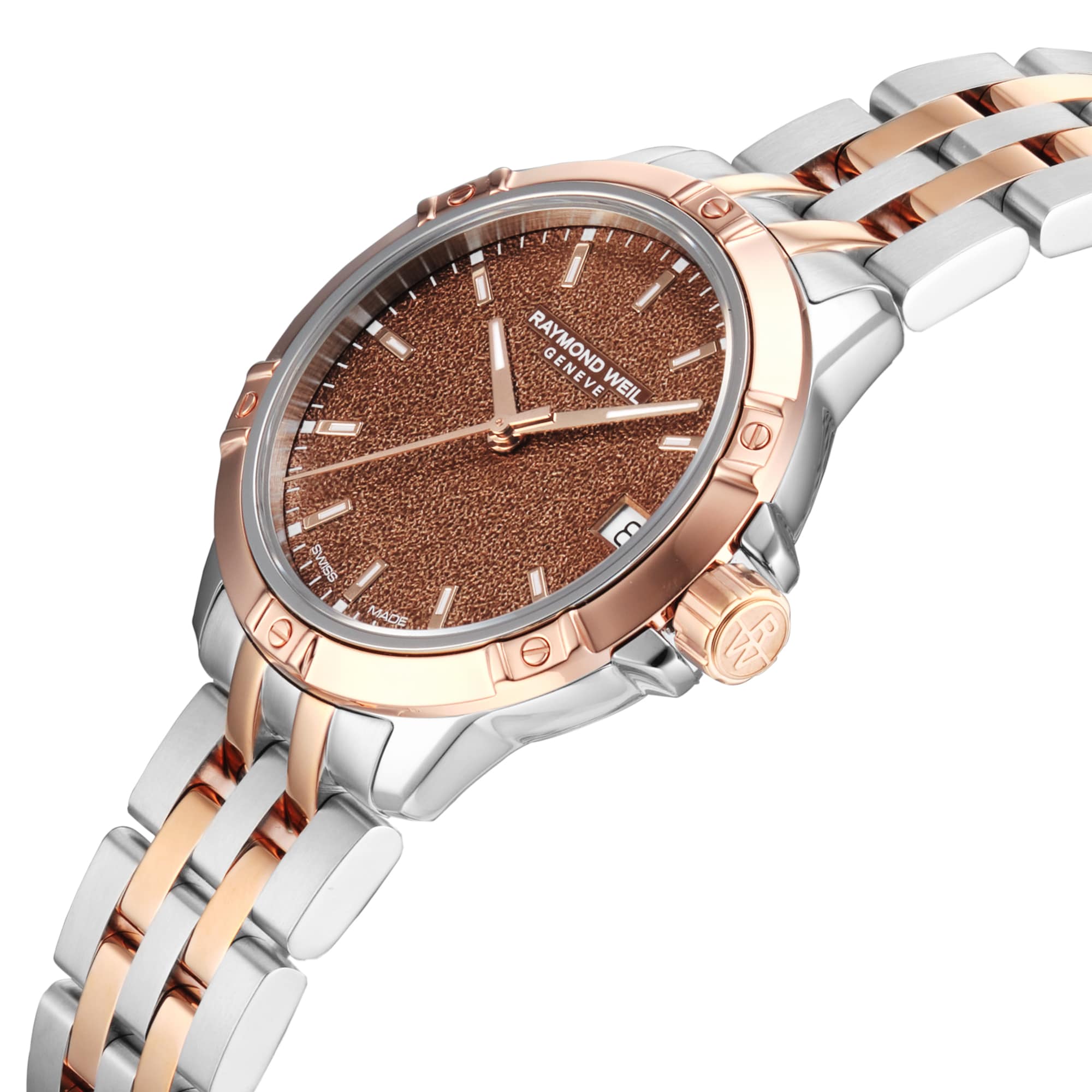 Raymond Weil Tango Classic Quartz Two Tone 30mm Ladies Watch Terracotta