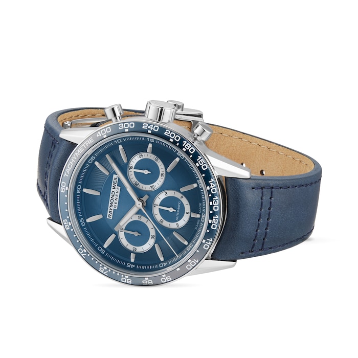 Raymond Weil Freelancer Automatic Chronograph 43.5mm Mens Watch Blue