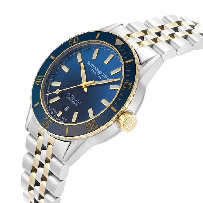 Raymond Weil Freelancer Diver Mens Two-Tone Gradient Blue Dial 42.5 mm