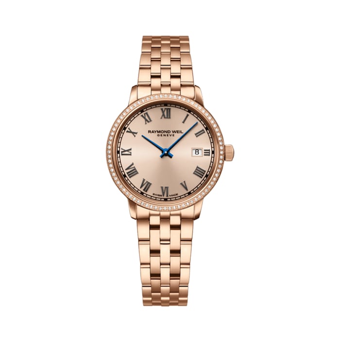 Raymond Weil Toccata Ladies Rose Gold PVD 76 Diamonds Quartz Watch, 29mm