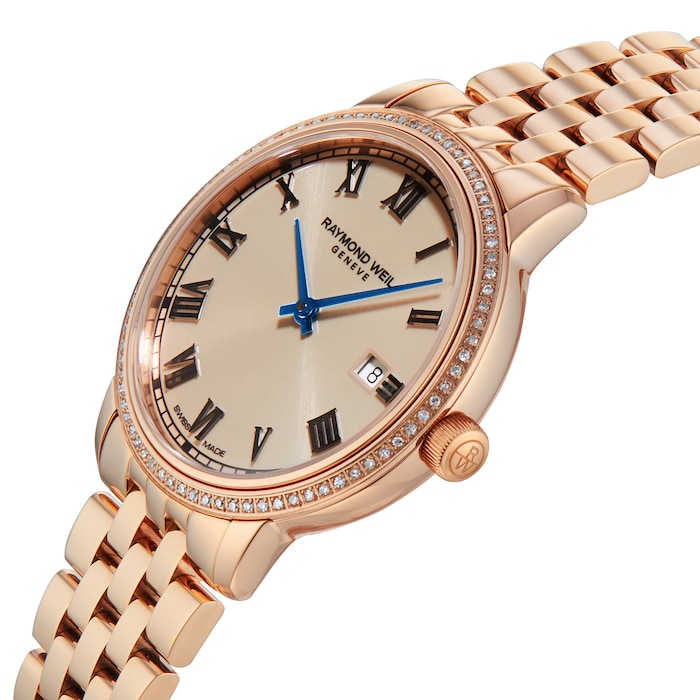 Raymond Weil Toccata Ladies Rose Gold PVD 76 Diamonds Quartz Watch, 29mm