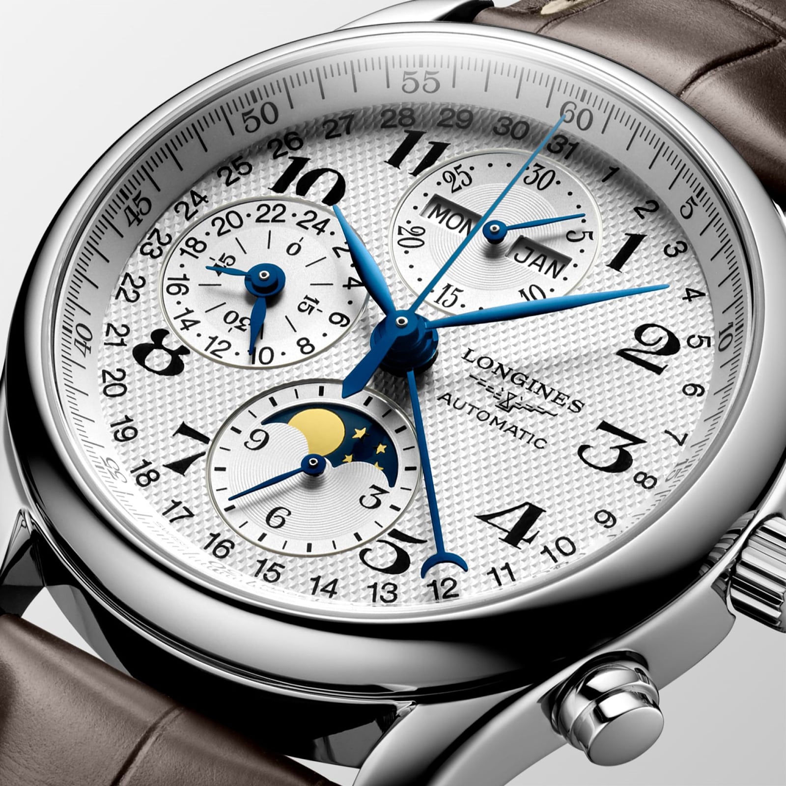 Longines Master Collection 40mm Chronograph With Moon Phase Mens 