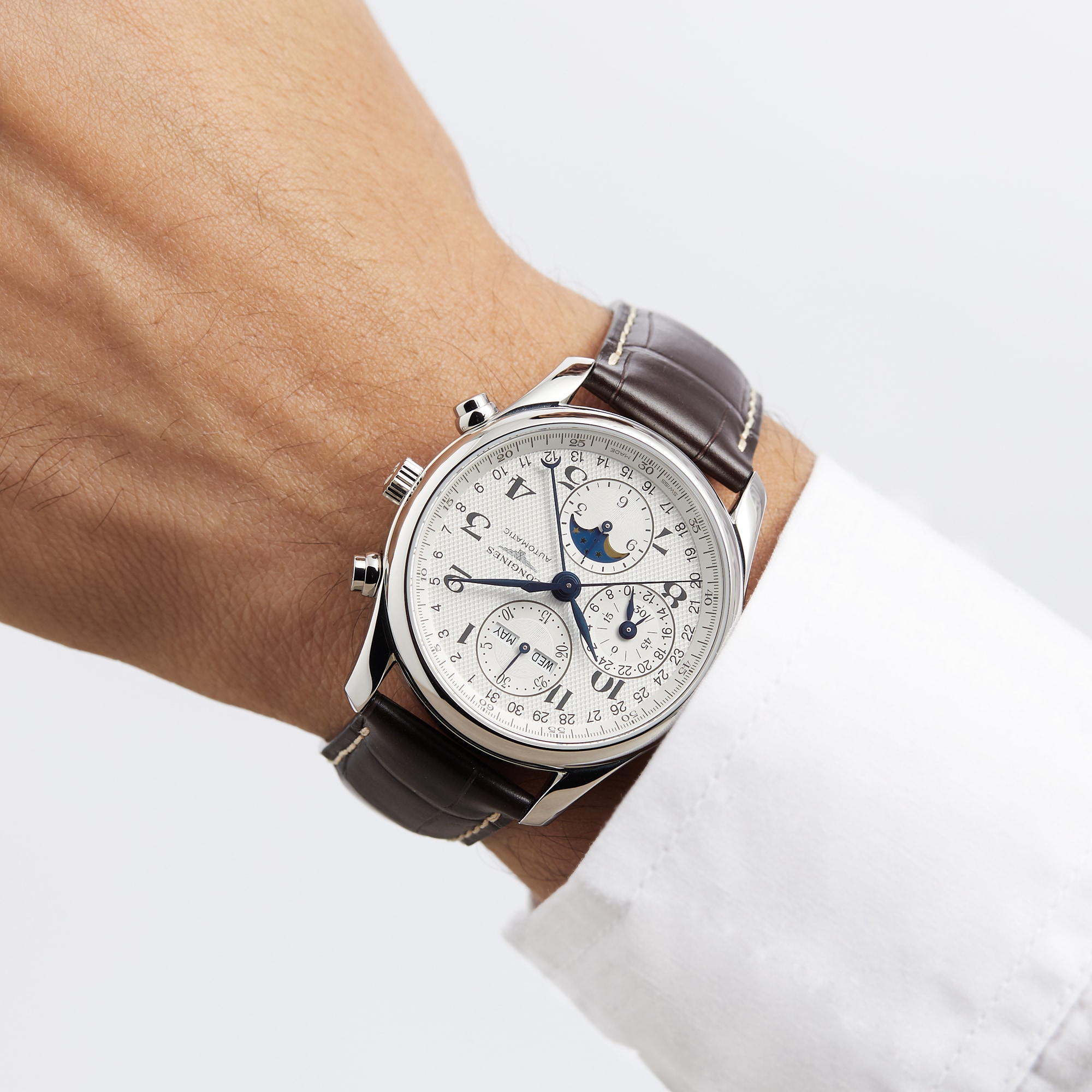 Longines Master Collection 40mm Chronograph With Moon Phase Mens 