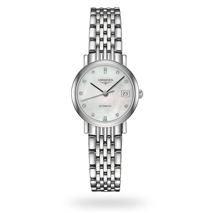 Longines Elegant 25.5mm Diamond Automatic Ladies Watch L43094876 ...