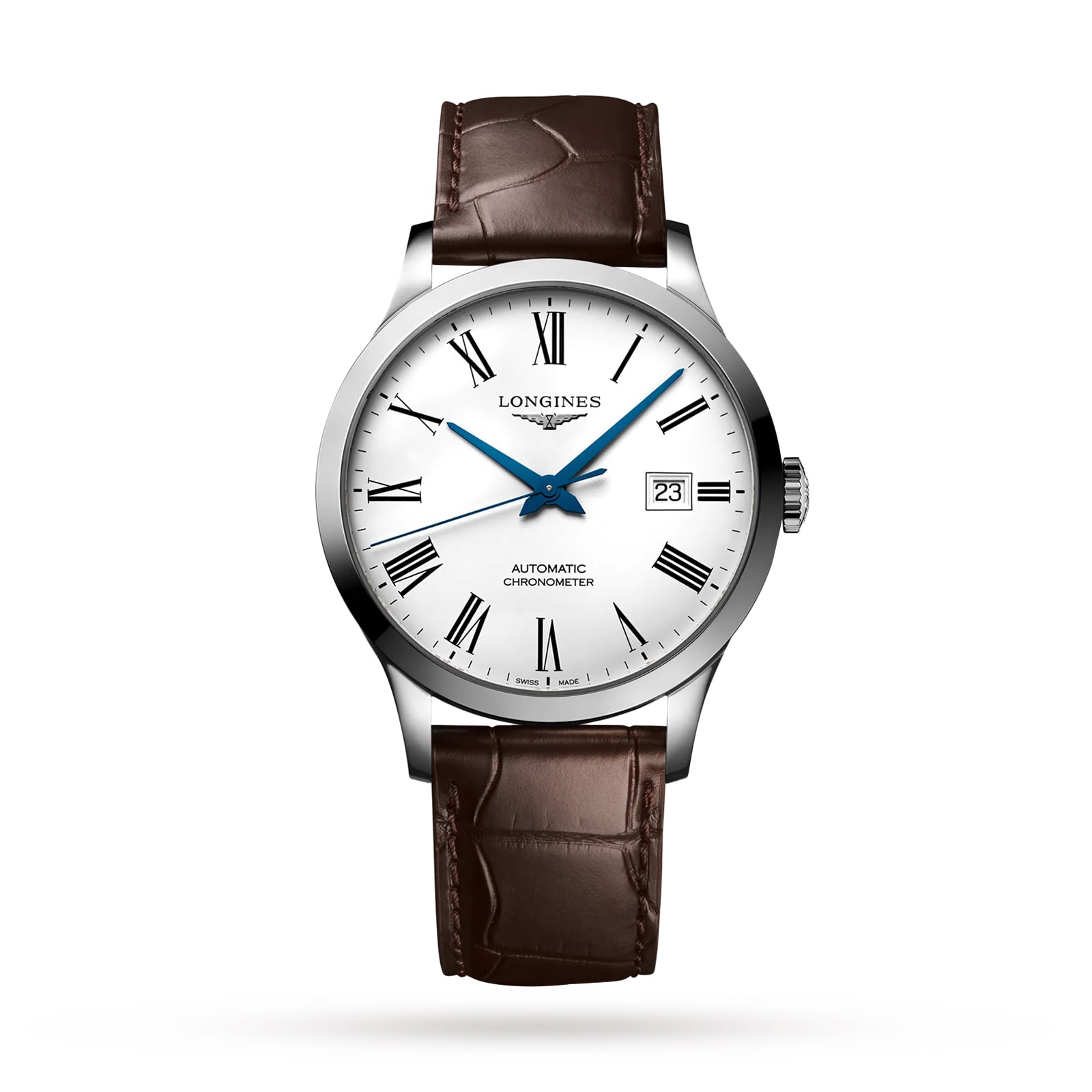 Longines Record 40mm Mens Watch White