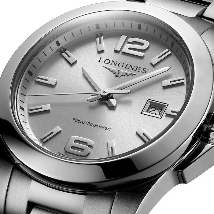 Longines Conquest 29.5mm Ladies Watch Sunray Silver