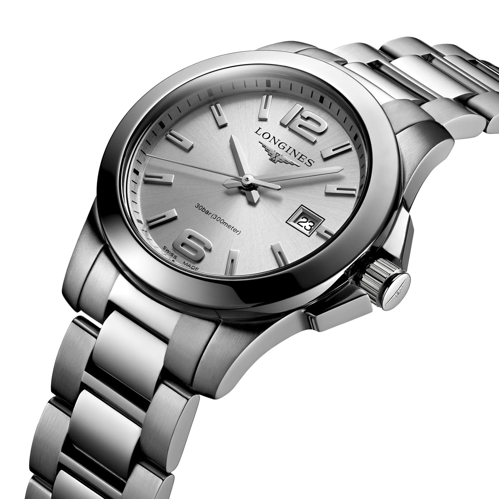 Longines Conquest 29.5mm Ladies Watch Sunray Silver Longines Conquest 29.5mm Ladies Watch Sunray Silver