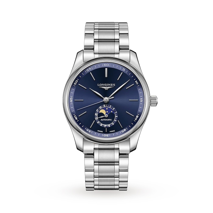 Longines Master Collection 40mm Blue Dial Moonphase Automatic Mens Watch