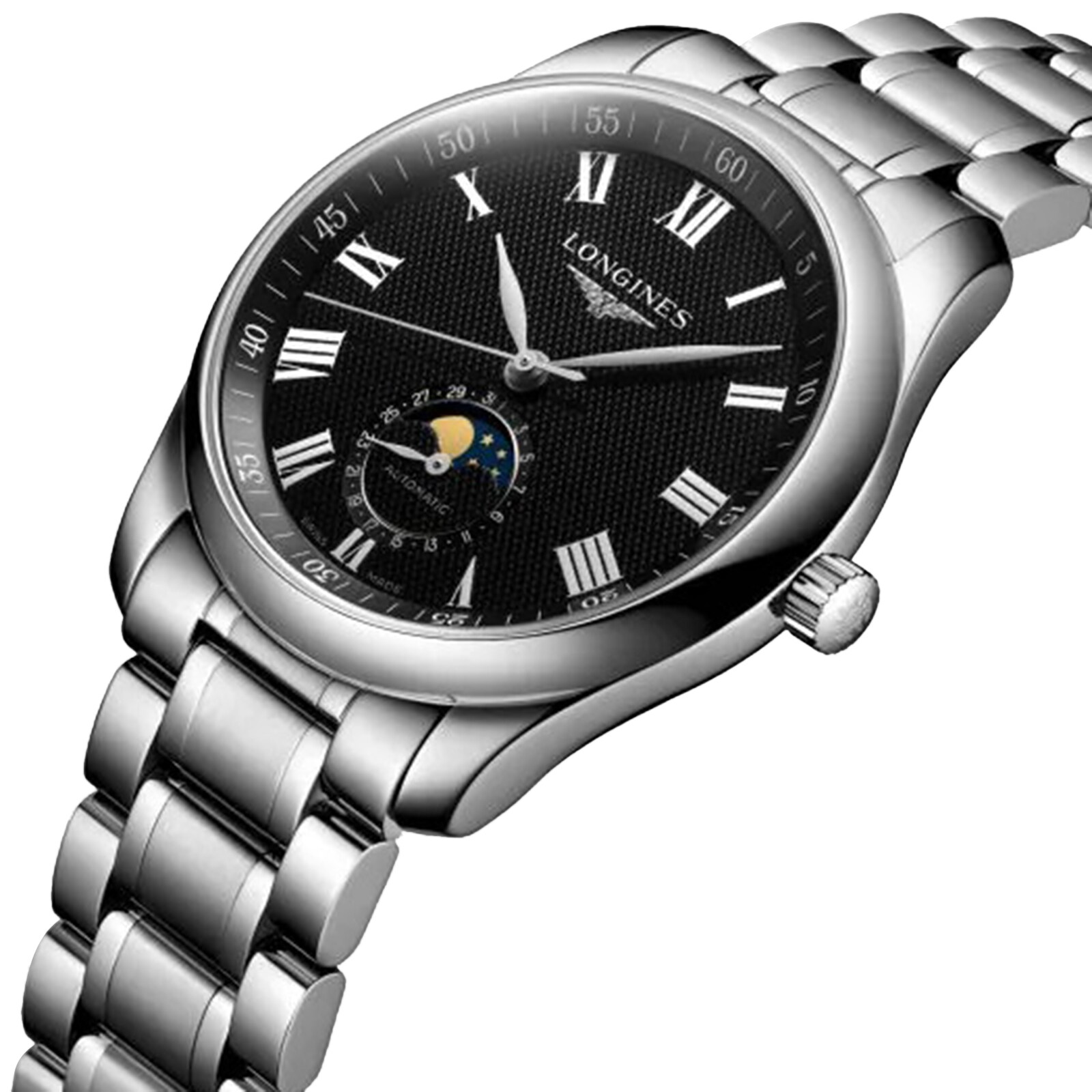 Longines master collection online moonphase black