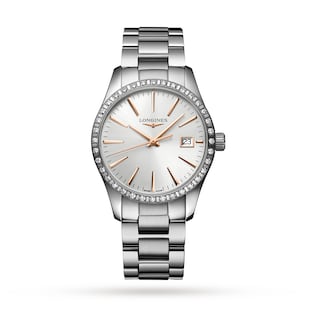 Longines Conquest Classic 34mm Ladies Watch Silver
