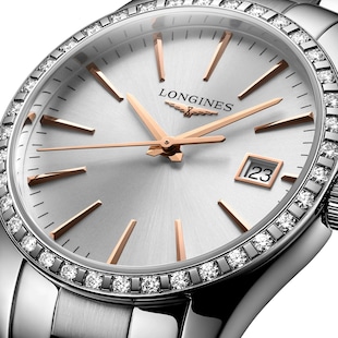 Longines Conquest Classic 34mm Ladies Watch Silver
