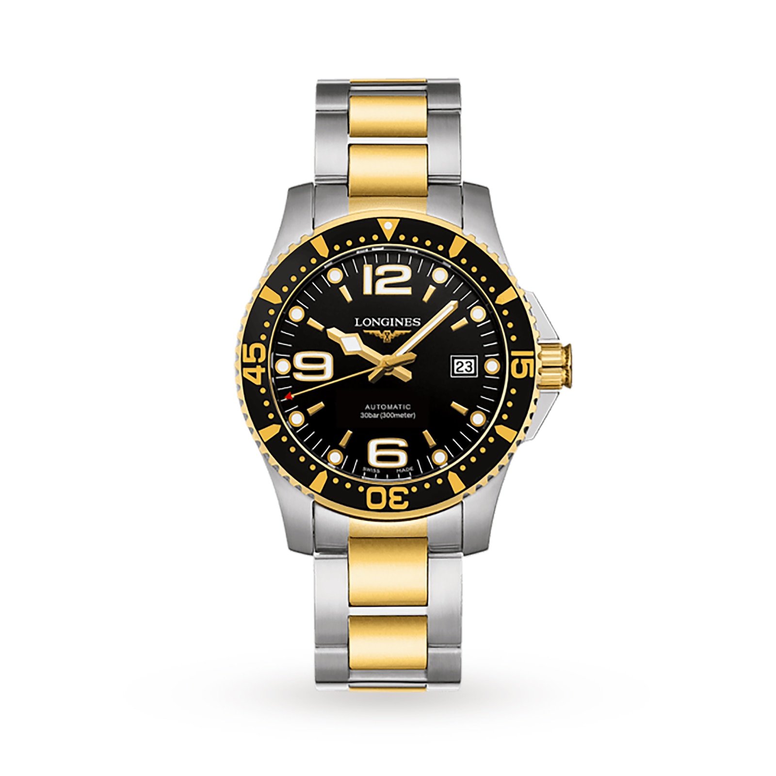 Longines HydroConquest Sunray Black Dial 41mm Automatic Diving Mens Watch