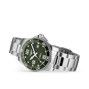 Longines HydroConquest 41mm Stainless Steel Mens Watch - Green