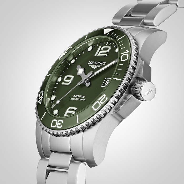 Longines HydroConquest 41mm Stainless Steel Mens Watch - Green
