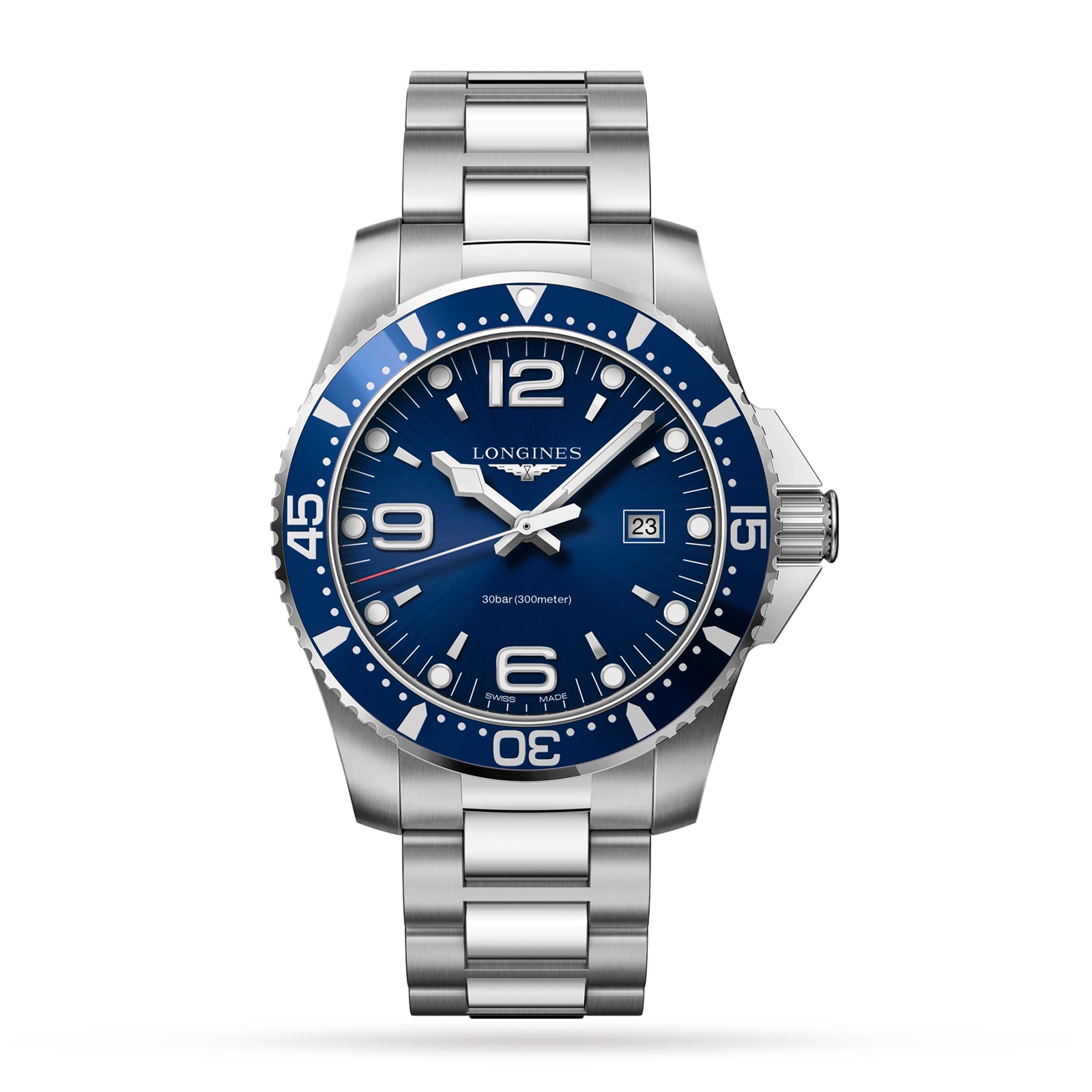 Longines HydroConquest 44mm Stainless Steel Mens Watch - Blue