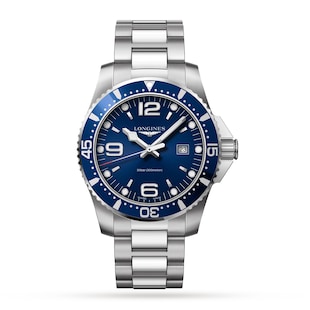 Longines HydroConquest 44mm Stainless Steel Mens Watch - Blue