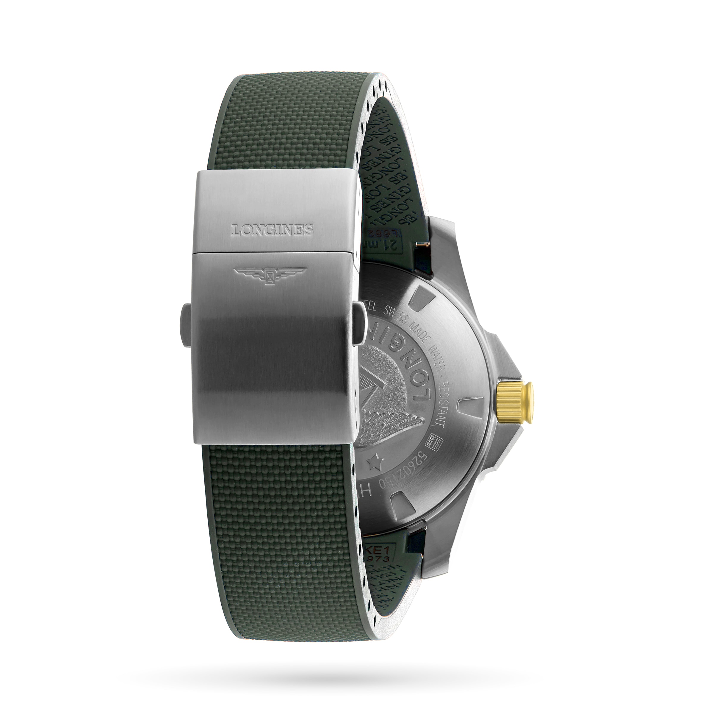 Longines hydroconquest cheap green rubber strap