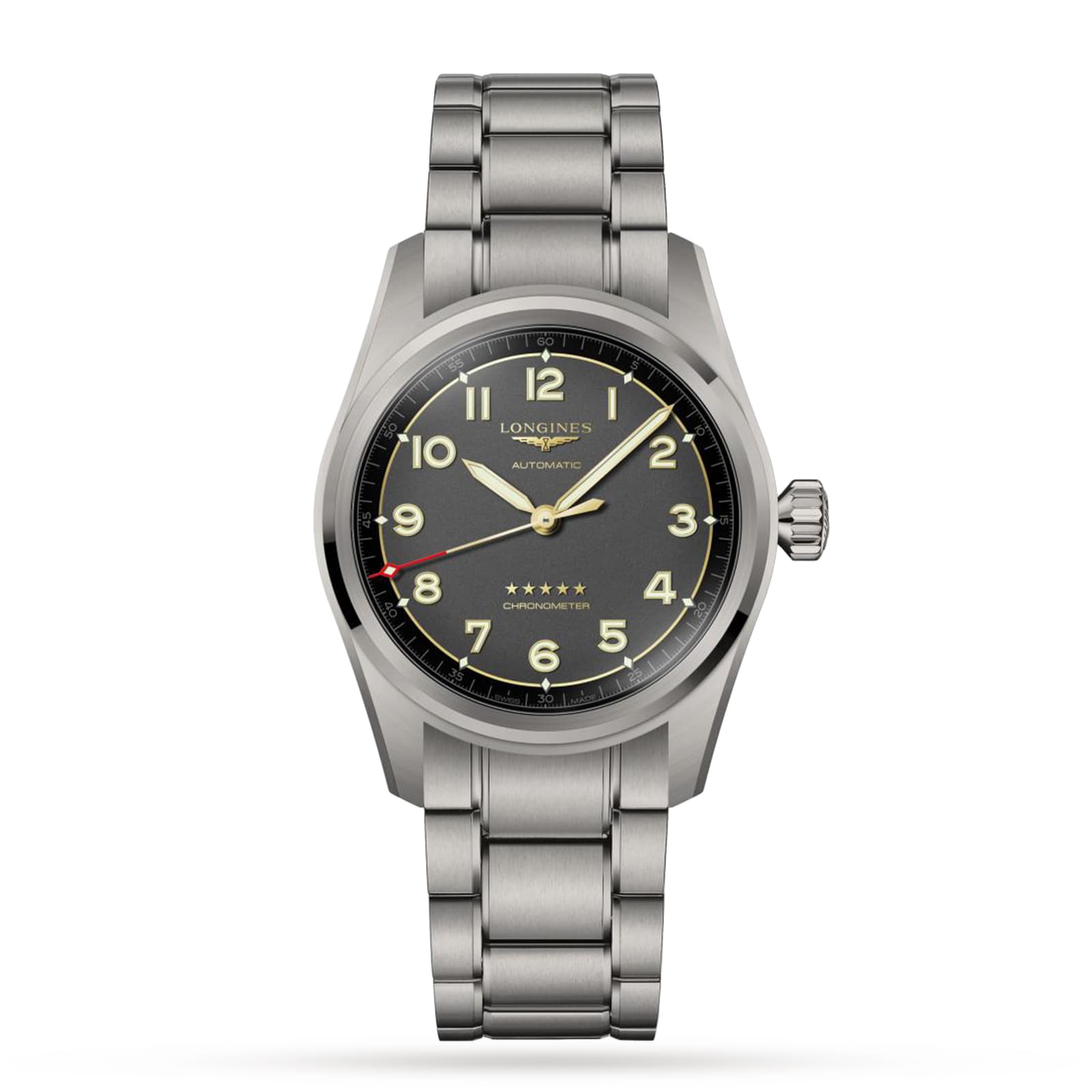 Longines Spirit Titanium 40mm Mens Watch Grey