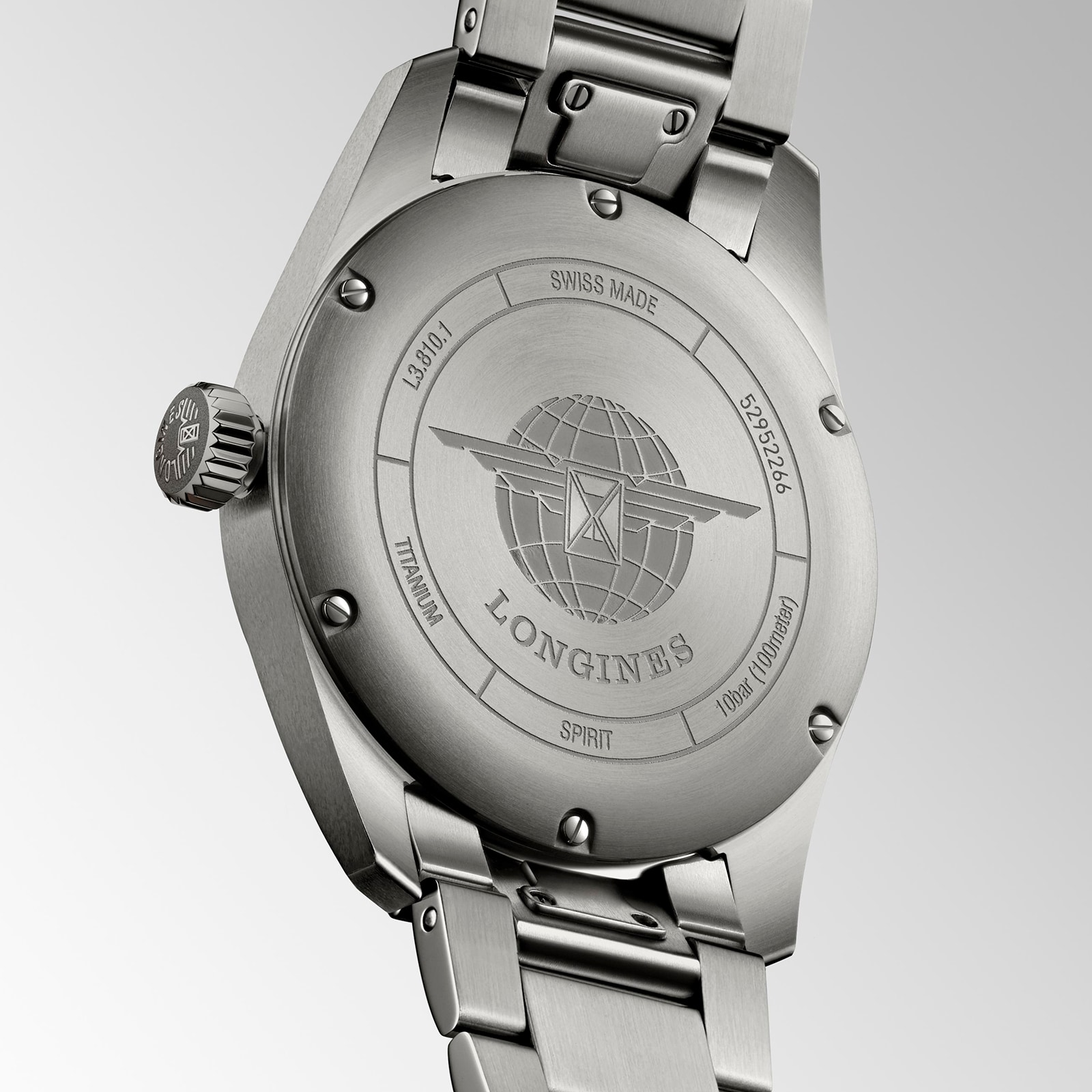 Longines Spirit Titanium 40mm Mens Watch Grey