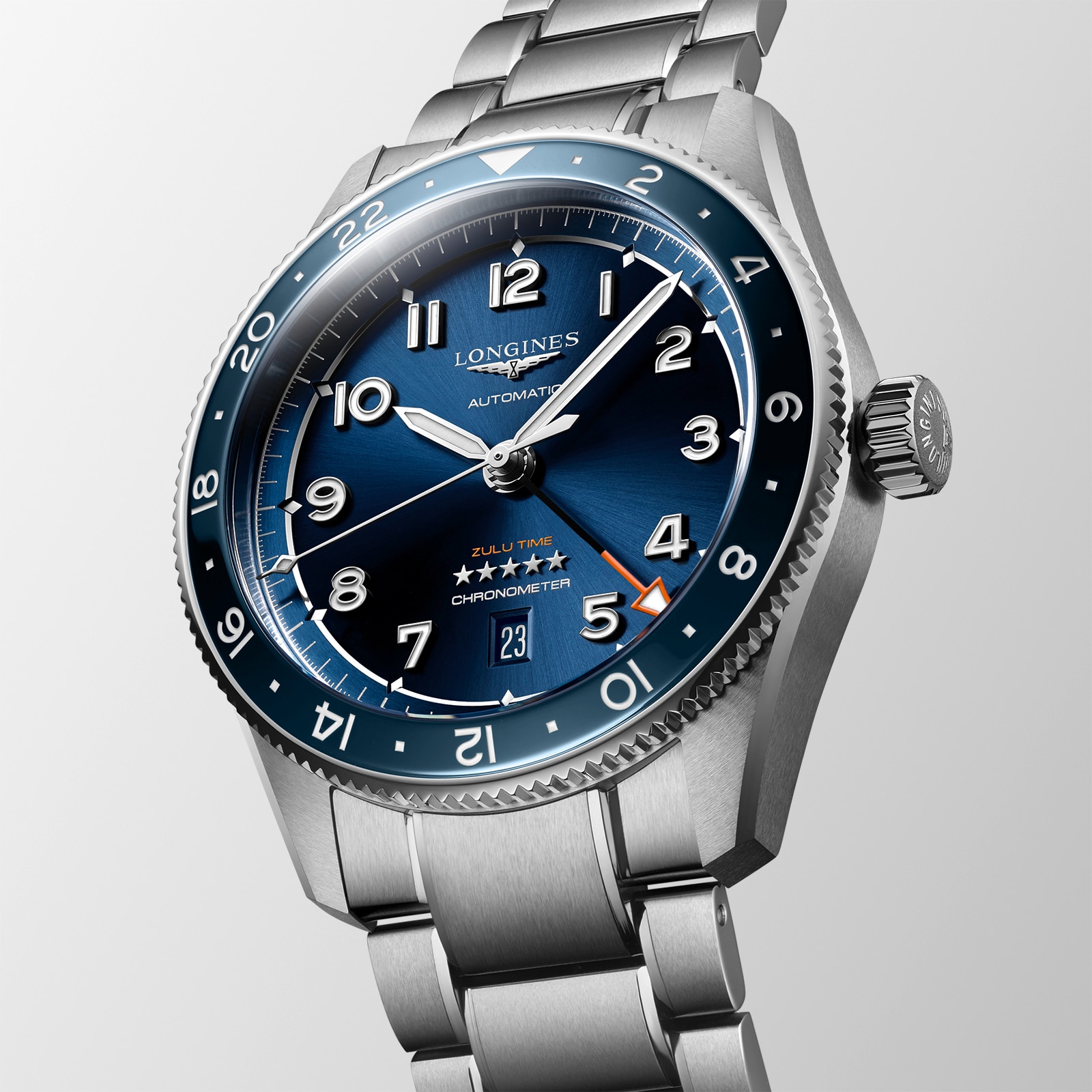 Longines Spirit Zulu Time “Pioneering time zones” 42mm L38124936 | Watches  Of Switzerland US