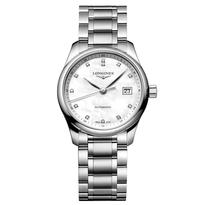 Longines Master Collection 29mm Ladies Watch White Mother Of Pearl