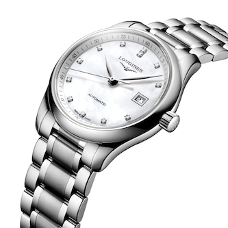 Longines Master Collection 29mm Ladies Watch White Mother Of Pearl