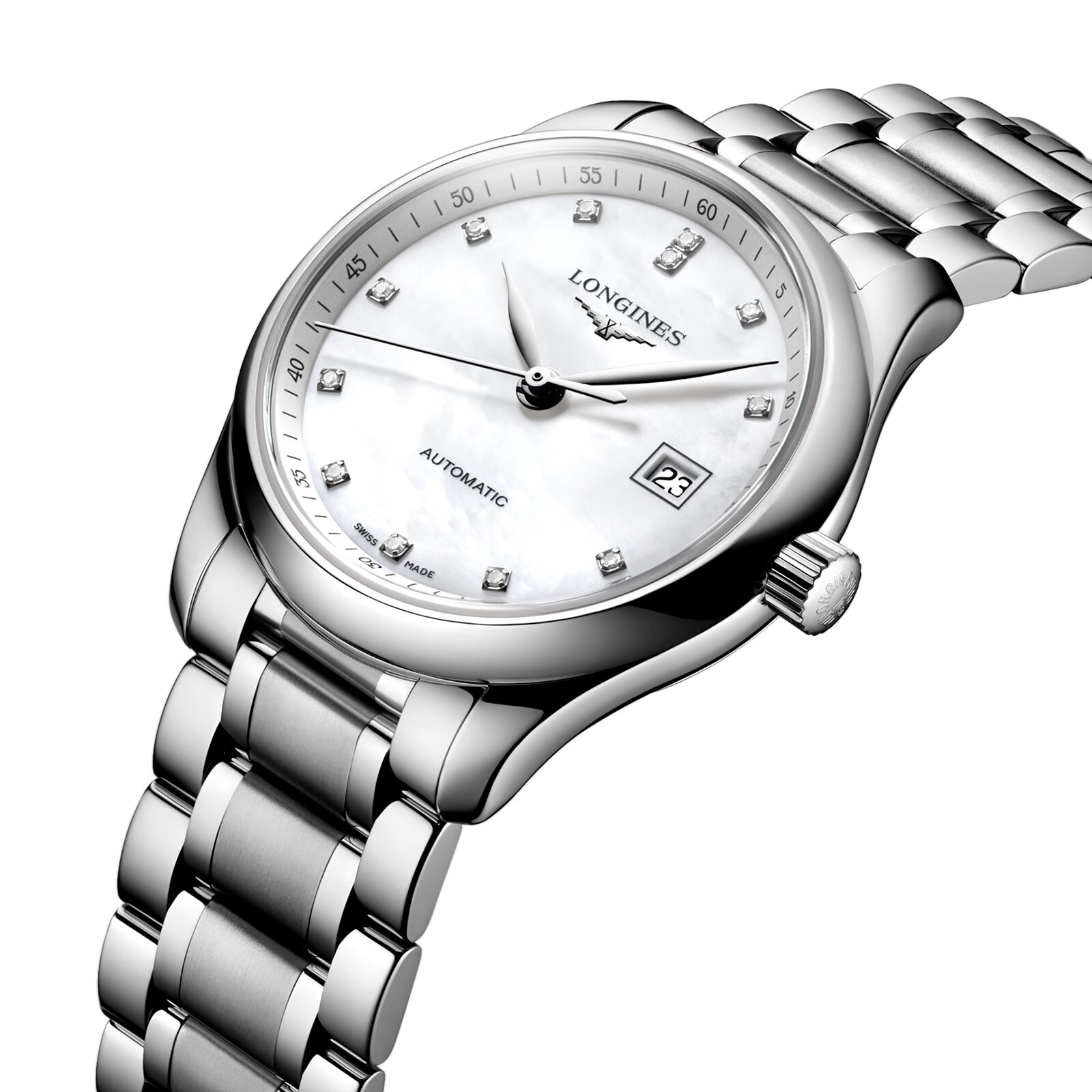Longines Master Collection 29mm Ladies Watch White Mother Of Pearl