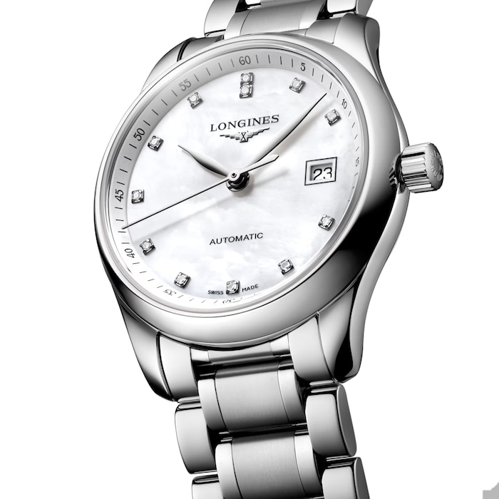 Longines Master Collection 29mm Ladies Watch White Mother Of Pearl