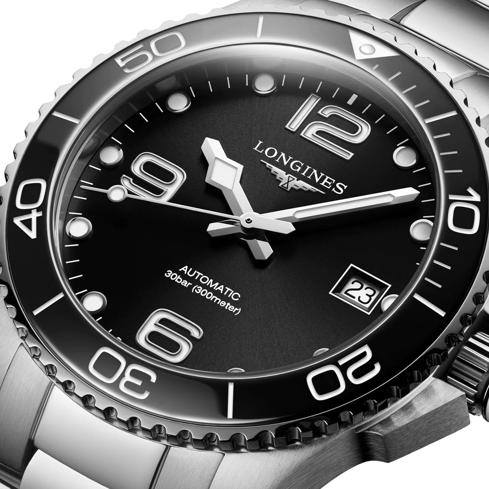 Longines hydroconquest best sale automatic black