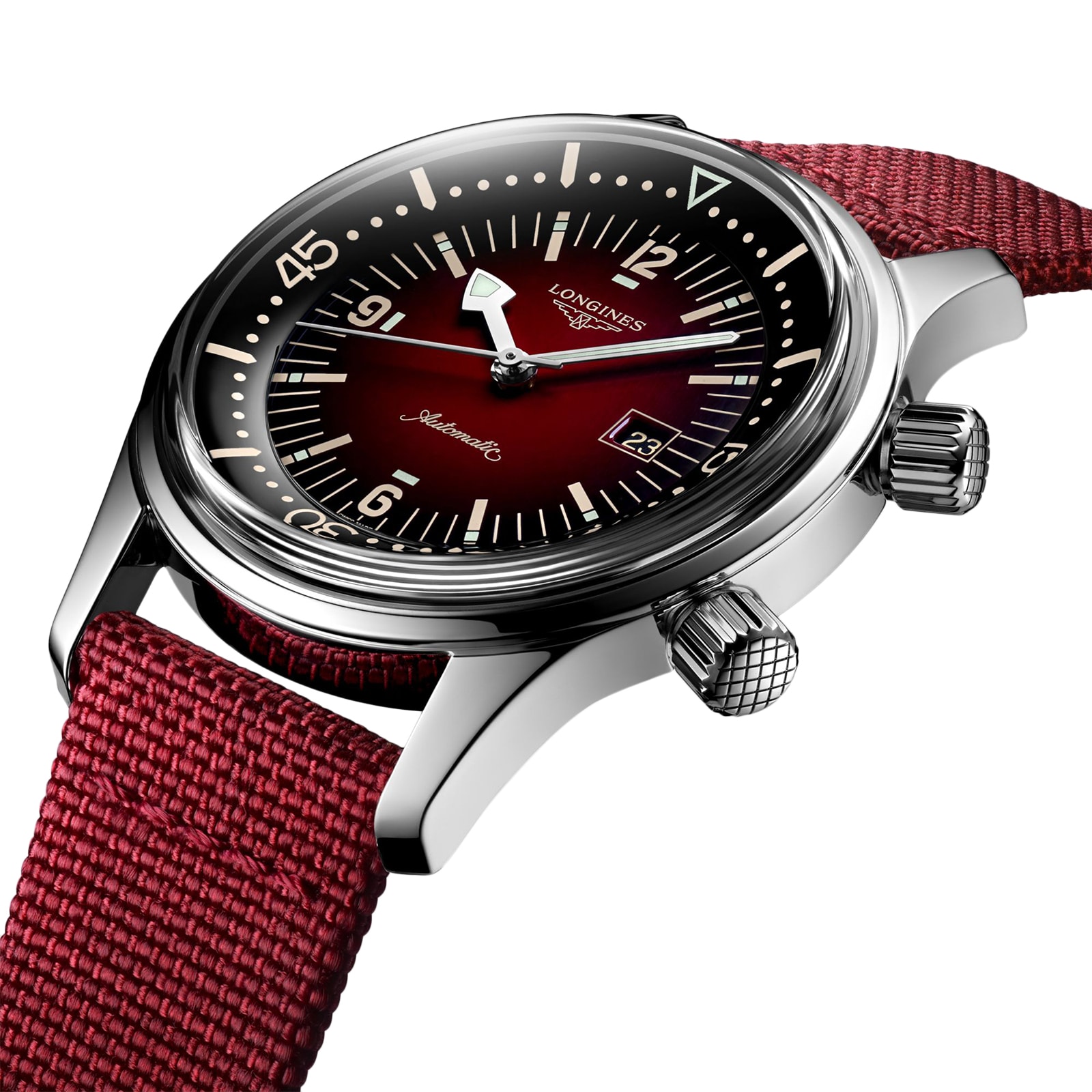 Longines Legend Diver 36mm Mens Watch Red